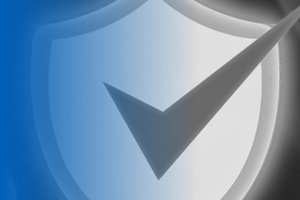 Graphic of a simple icon shield with check mark in the middle