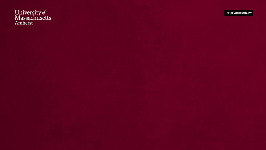 umass amherst maroon with logo in upper left corner