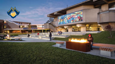 UMass Dartmouth campus at twilight