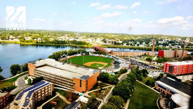 aerial view of UMass Lowell's baseball field