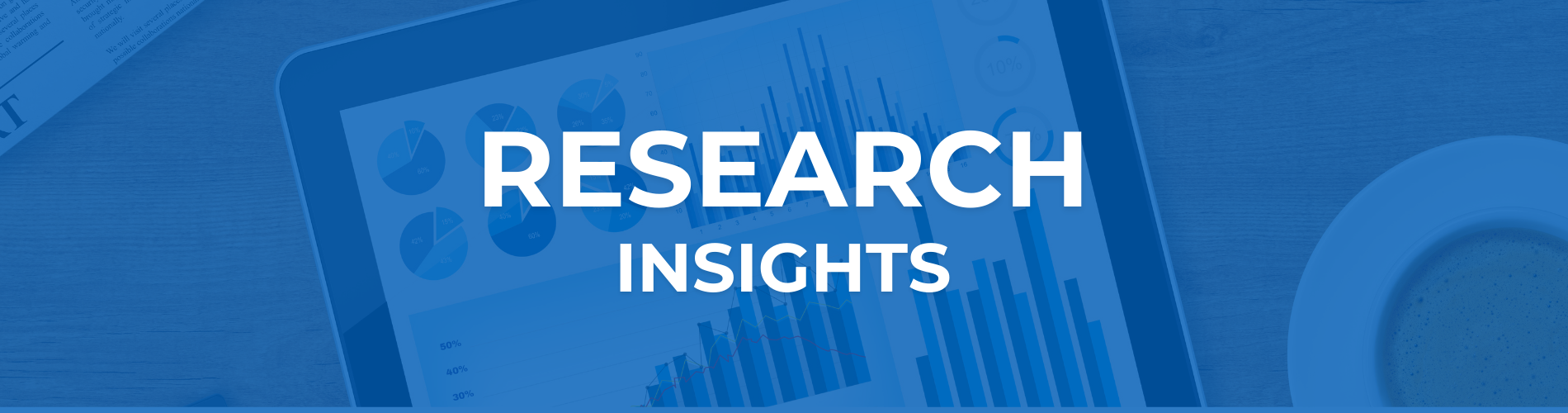 Research Insights text overlays a digital screen with various charts and graphs