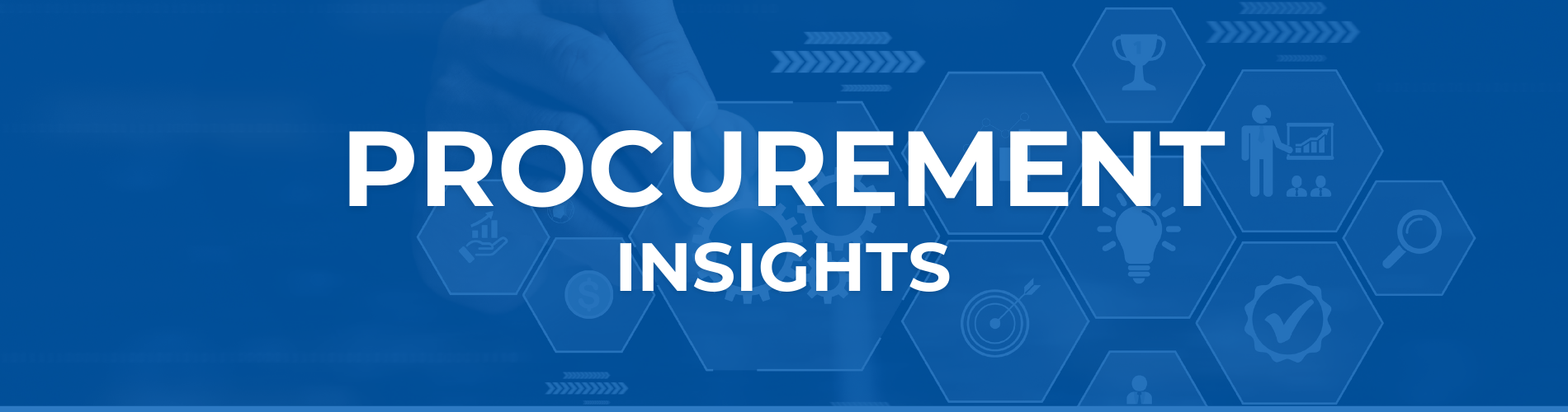 Procurement Insights text overlayed a series of digital tiles with icons
