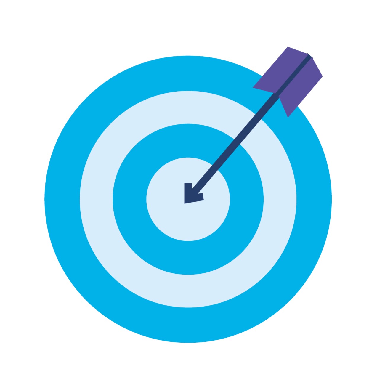 Icon of a target with an arrow in the center