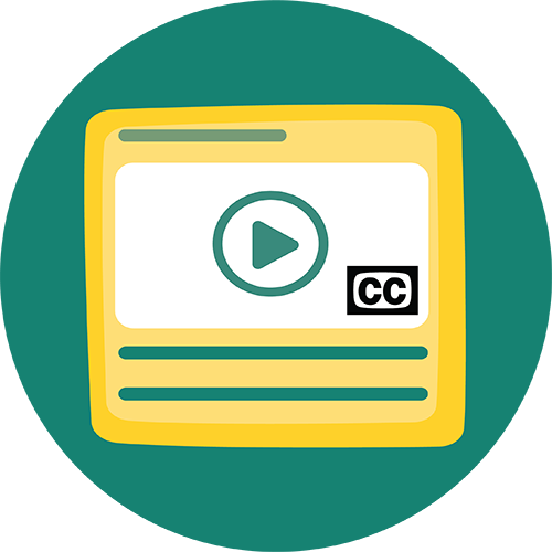 Video captions icon.