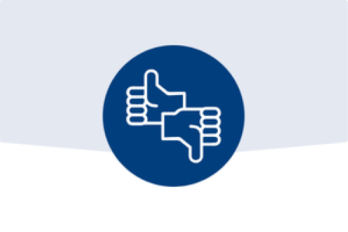 Thumbs up or thumbs down icon