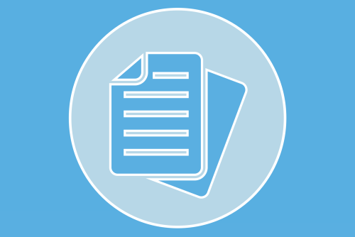 Blue icon of documents