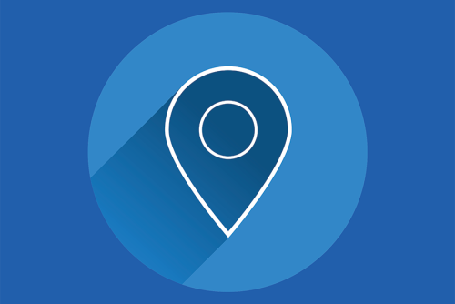 Blue background white gps