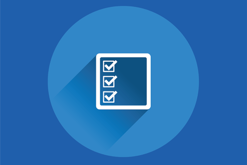 blue background white task list 