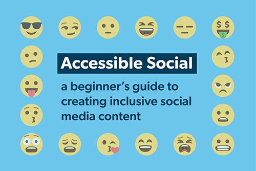The Accessible Social Guidebook with various emojis around the title.