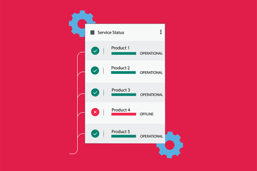 Service status alert page preview.