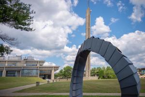 campus semi-circle sculpture 