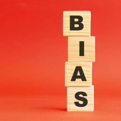 Wooden blocks that spell out the word Bias.
