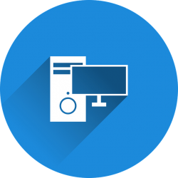 computer monitor and desktop modem icon