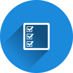 list with checked off square boxes icon